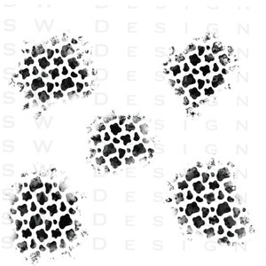 Distressed patches cowprint PNG