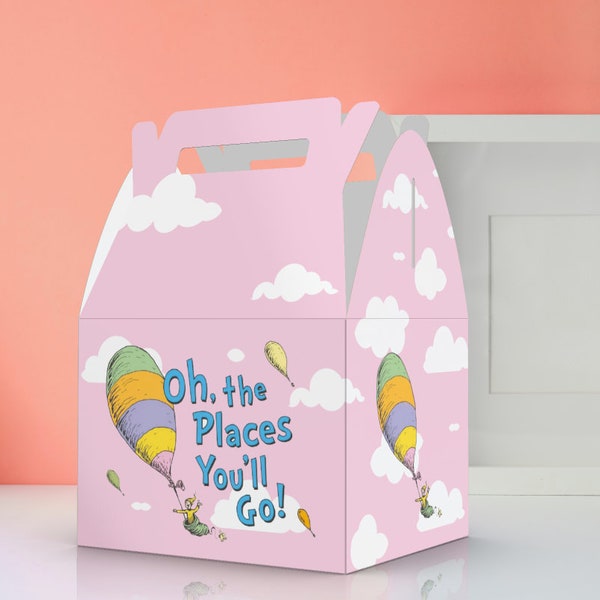 Hot Air Balloon Theme Favor Boxes | Pink | Blue | Yellow | Color Options
