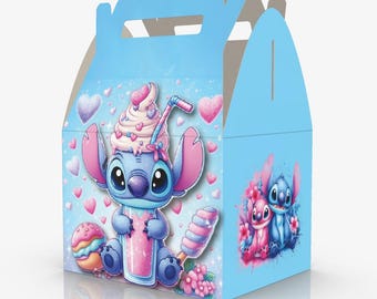 Stitch Blue Party Theme |Party Favor Box| Pink Option