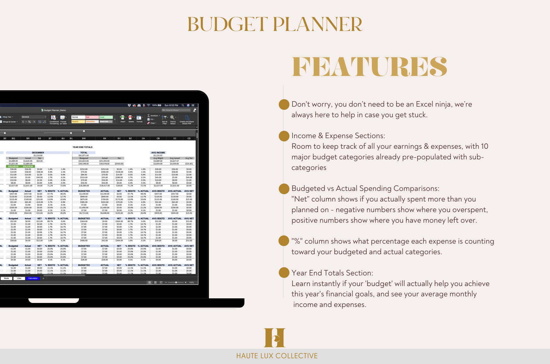 BUDGET PLANNER Expense Tracker Excel Budgeting Template - Etsy