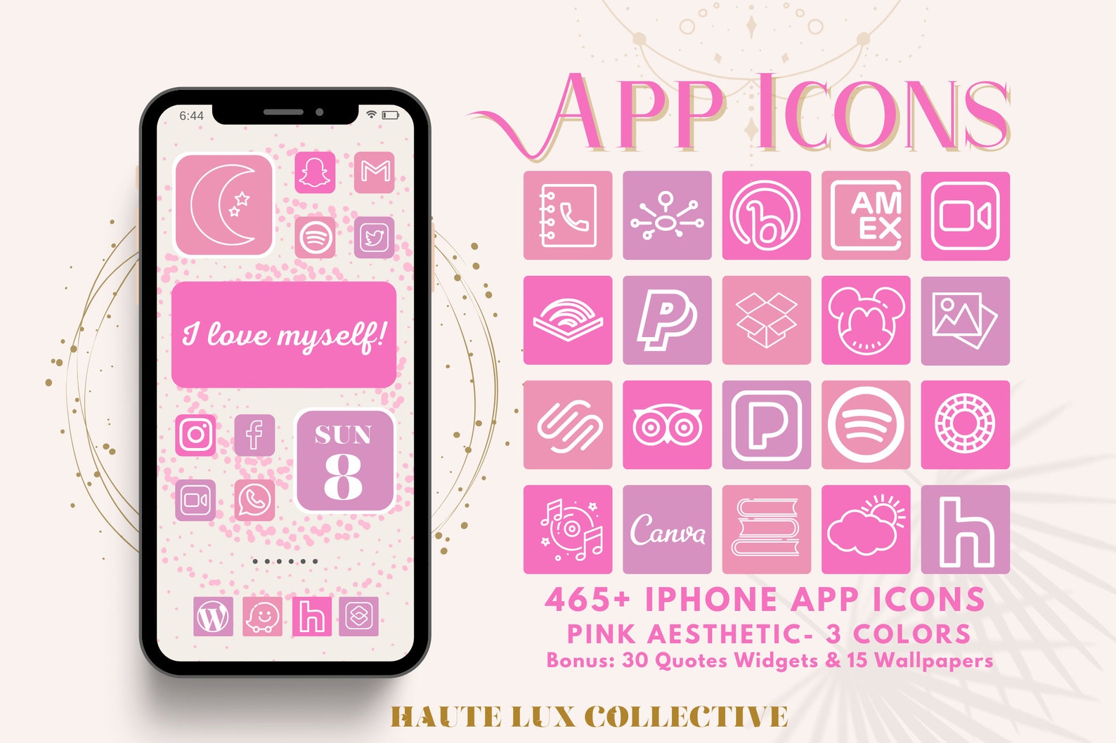 465 Ios14 App Icons Ios14 Aesthetic Ios Icons Bundle Pink Icon Theme