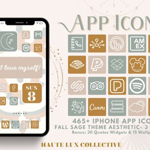 465 IOS14 App Icons| IOS14 Aesthetic, IOS Icons Bundle, Fall Autumn Icon Theme, Icons Bundle, IOS14 App Covers, IOS 14, Icons for iPhone