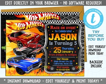 Hot Wheels Invite Etsy Hot Wheels Invite Etsy