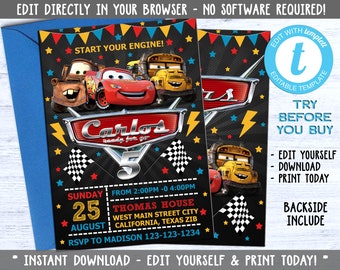 Cute Cars Invitation Etsy