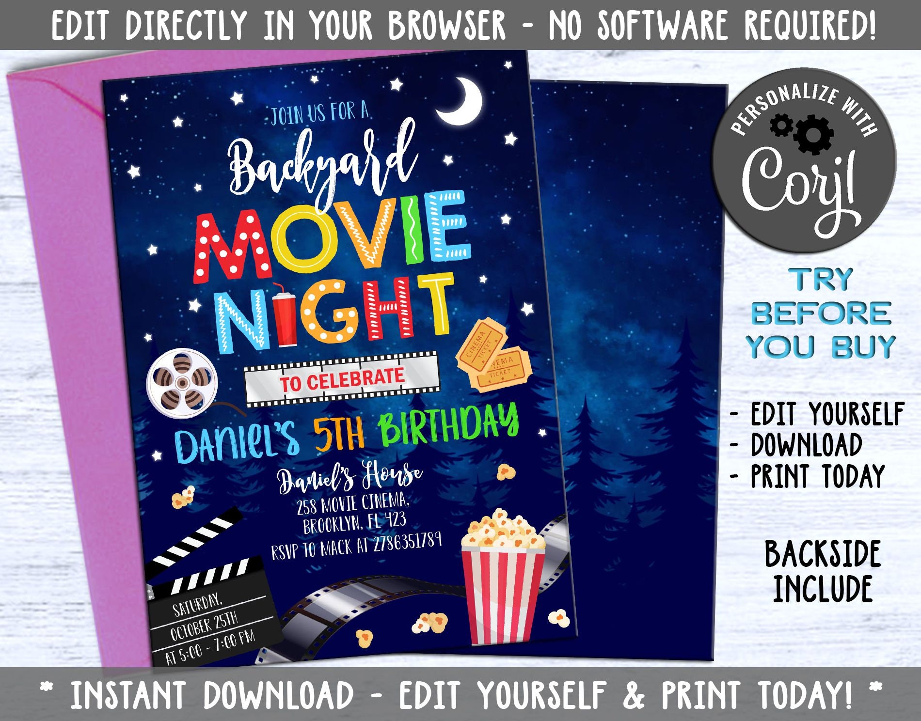 Movie Night Invitation Backyard Movie Night Invitation The House Of