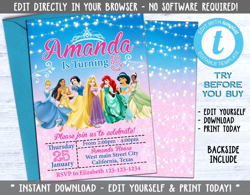 Editable Birthday Party Invitation Digital Invitation Etsy