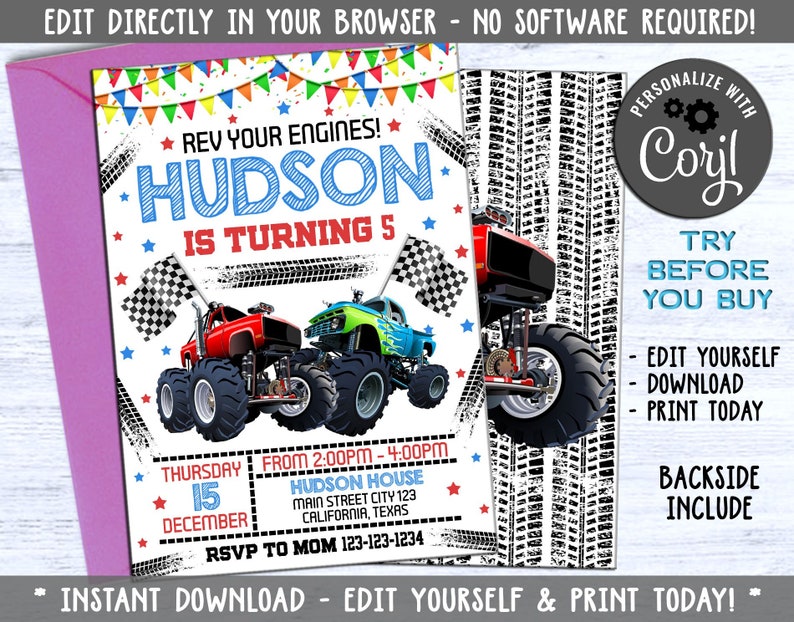 Editable Birthday Party Invitation Digital Invitation Etsy