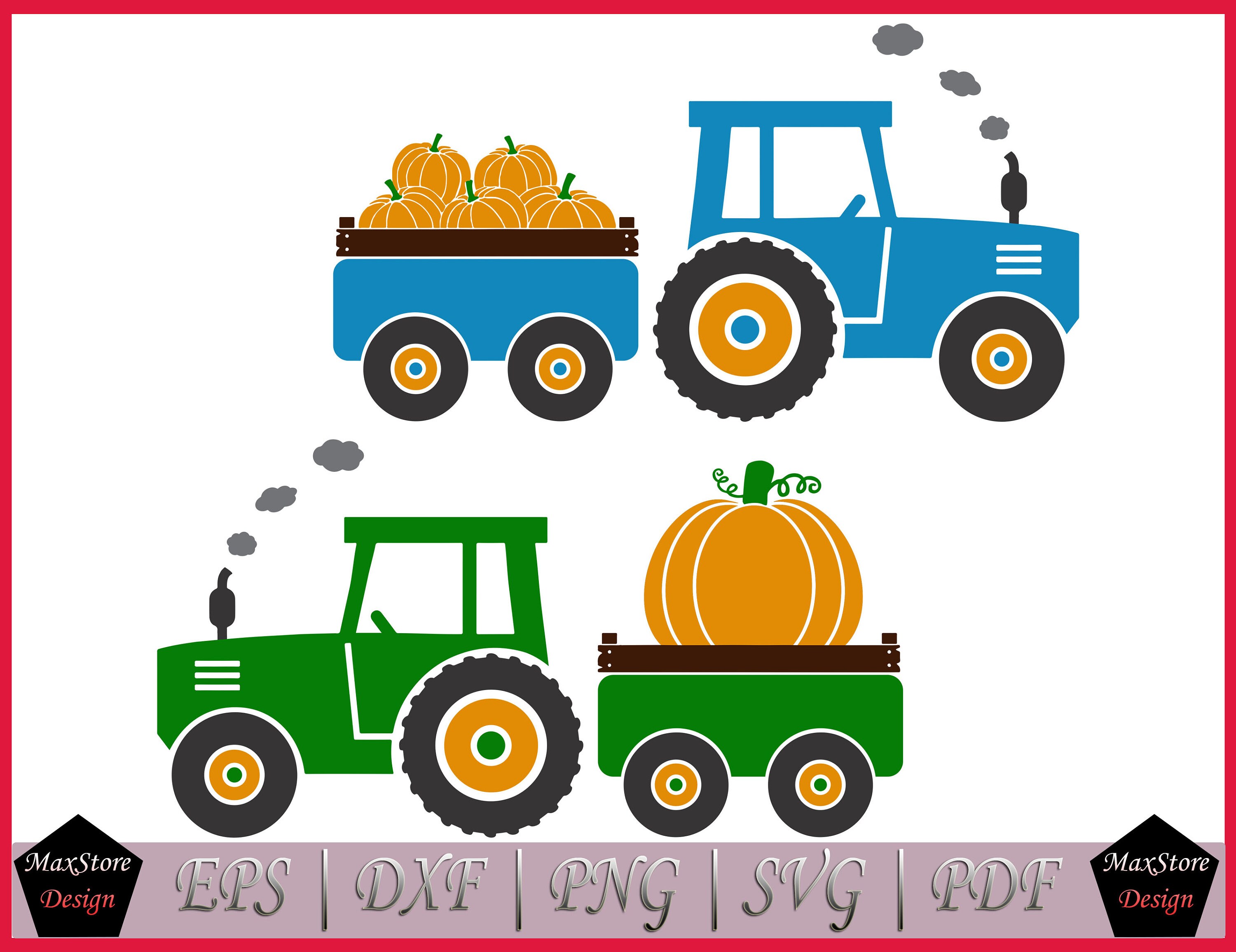 Fall Tractor SVG Pumpkin SVG Tractor With Pumpkins - Etsy UK