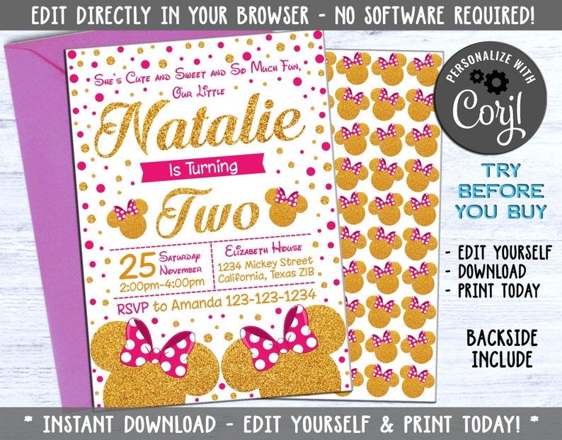 Editable Birthday Party Invitation Digital Invitation Etsy