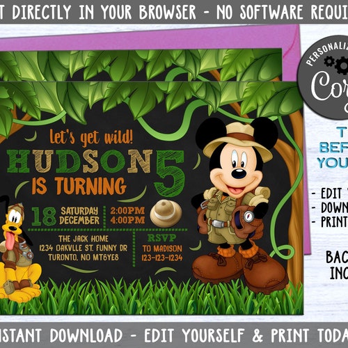 Editable Birthday Party Invitation Digital Invitation Etsy