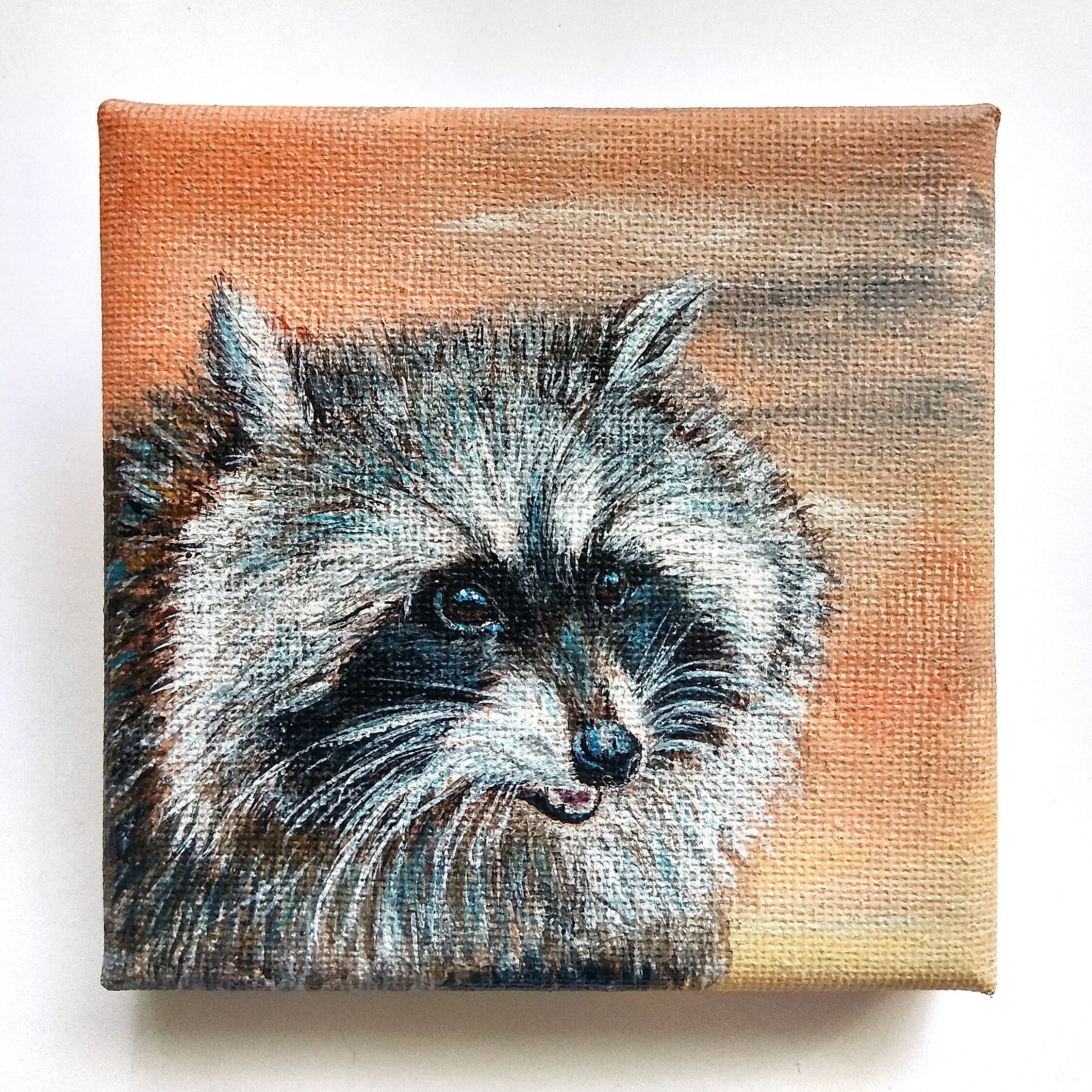 Painting Art & Collectibles Raccoon Portrait Cute Animal Art Raccoon ...