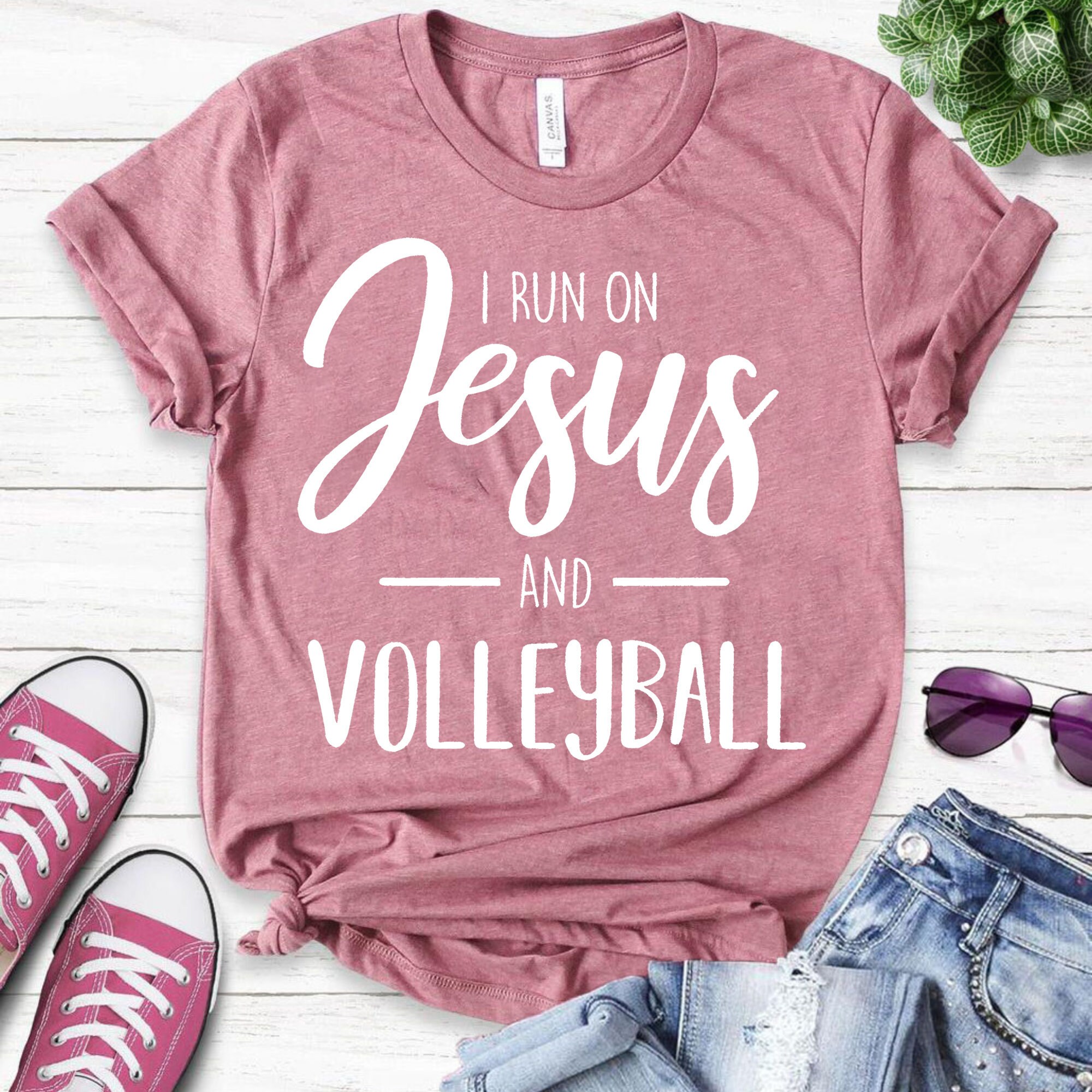 I Run On Jesus And Volleyball Shirt Run On Jesus And | Etsy