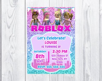 Roblox Birthday Invitation Etsy - roblox birthday party invitation by jenniferlee87 on etsy