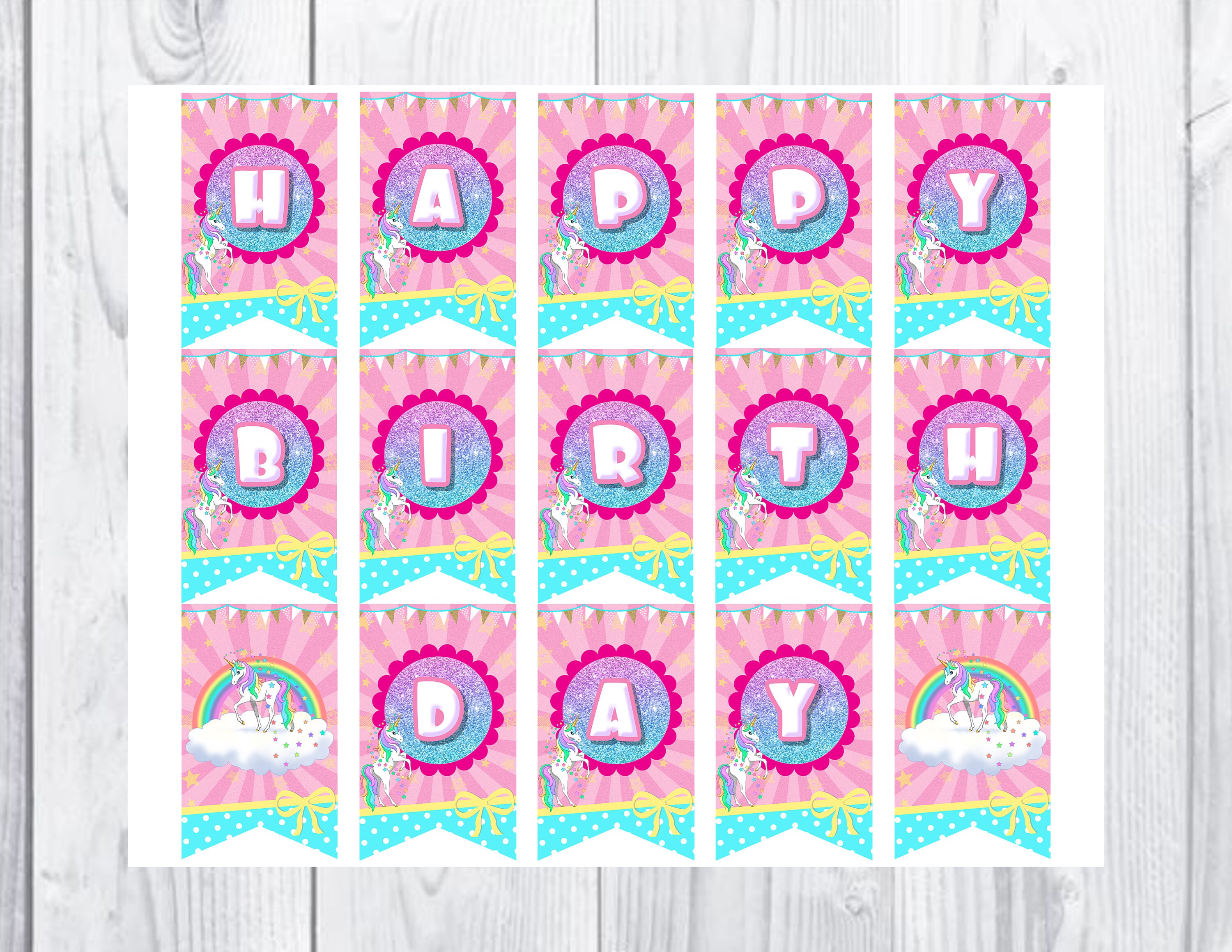 Unicorn Birthday Banner Party Printable Unicorn Birthday | Etsy UK