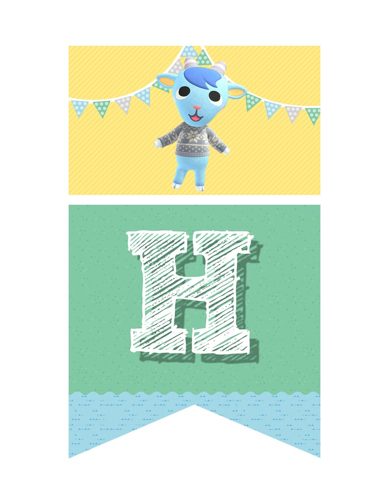 Animal Crossing Birthday Banner Animal Crossing Birthday Etsy