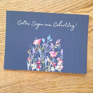 Cartolina "Fiori ad acquerello", biglietto d'auguri, biglietto d'auguri per la fidanzata, cartolina per il compleanno della figlia, biglietto d'auguri per gli auguri, motivo floreale