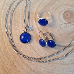 Ohrringe Blau, Ohrstecker blau silber Edelstahl, Blauer Schmuck, bunter Schmuck, Schmuck Geschenk für beste Freundin, Geburtstag Tochter Bild 7