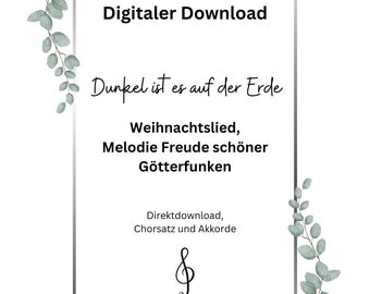 It's dark on earth, song for Christmas, choral song, advent song, digital download, sheet music for download
