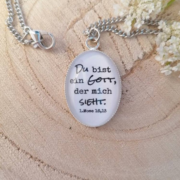 Du bist ein Gott, Geschenk Geburtstag Freundin, Christlicher Schmuck,  El Roi Schmuck, Vintagekette,  Weihnachtsgeschenk Freundin