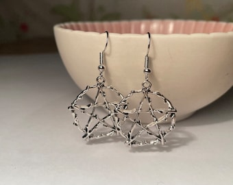 Silver Pentagram Earrings