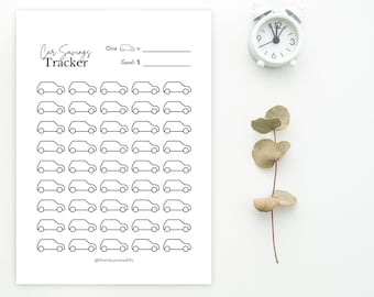 Printable Car Savings Tracker, Vehicle Finance Planner, Instant Download, Savings Goal Challenge, Letter Size, A4 Size