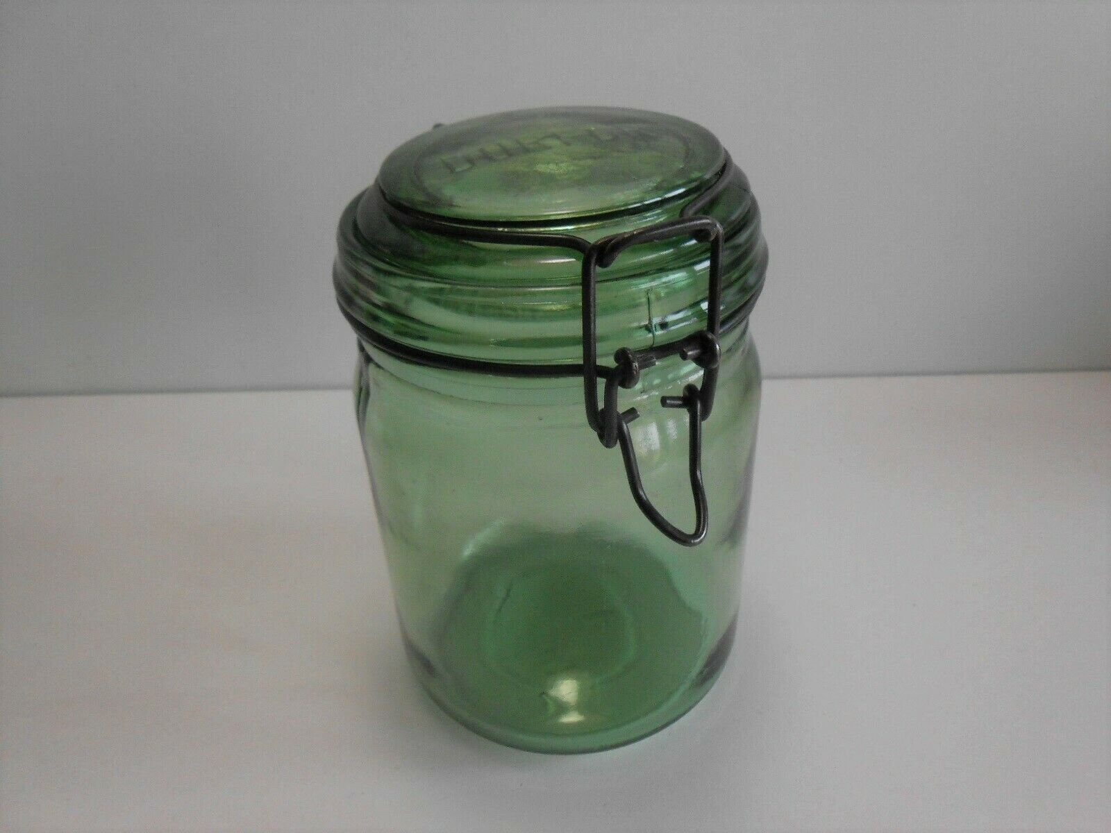 Bocal Vert Vintage/Pot Conserve Durfor 1L Green Glass Storage Jars