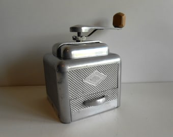 Vintage Aluminium Kaffeemühle Moulux 50er Jahre / Kaffeemühle Mühle Kaffeemühle