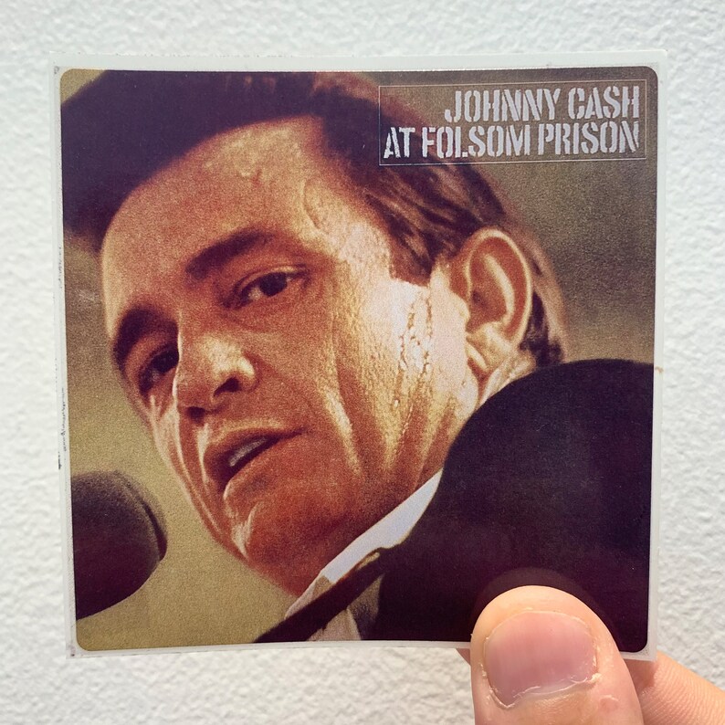 Johnny Cash At Folsom Prison 3 x 3 Album Cover Sticker