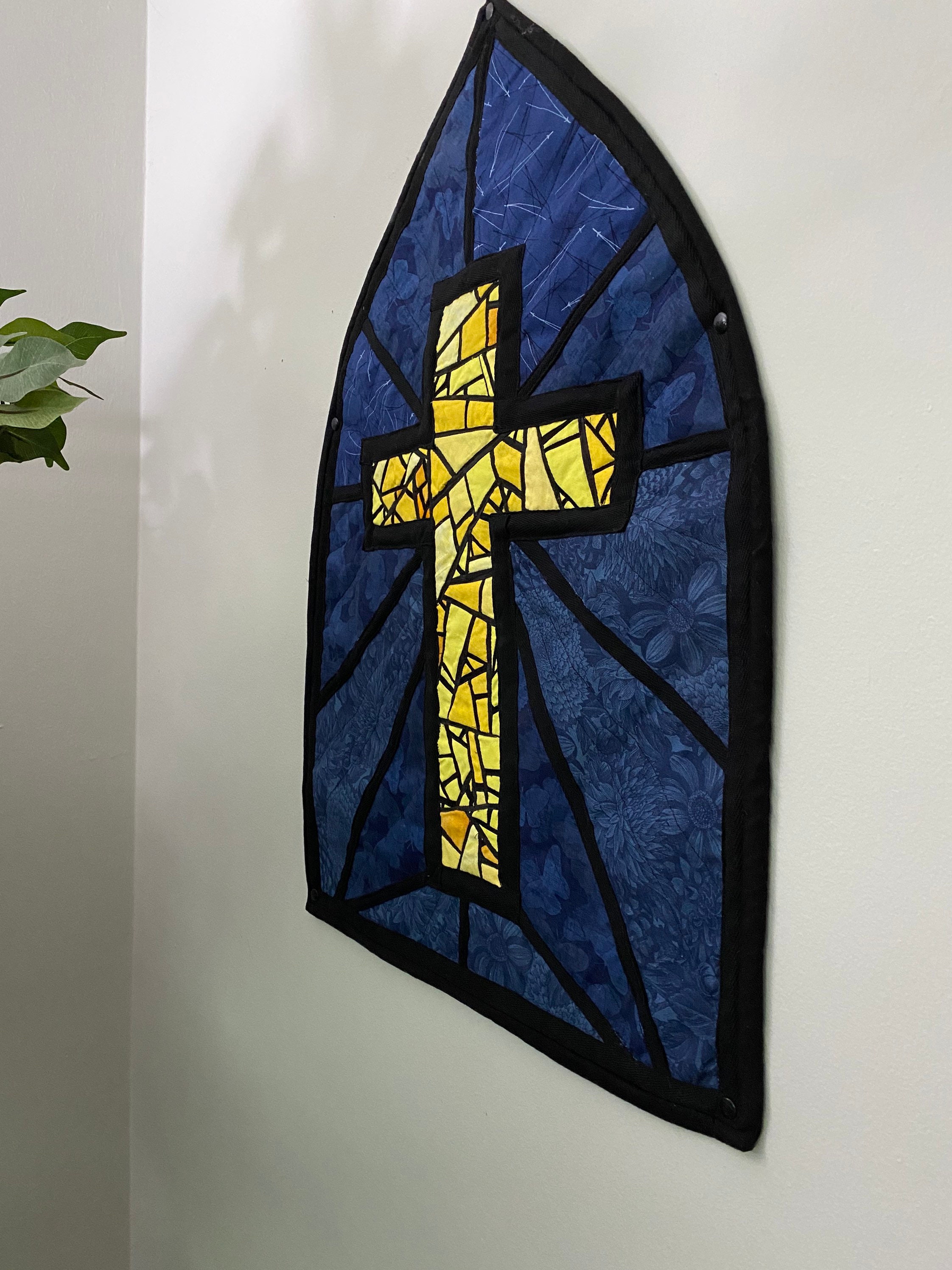 Quilted Stained Glass Cross Wall Hanging Etsy