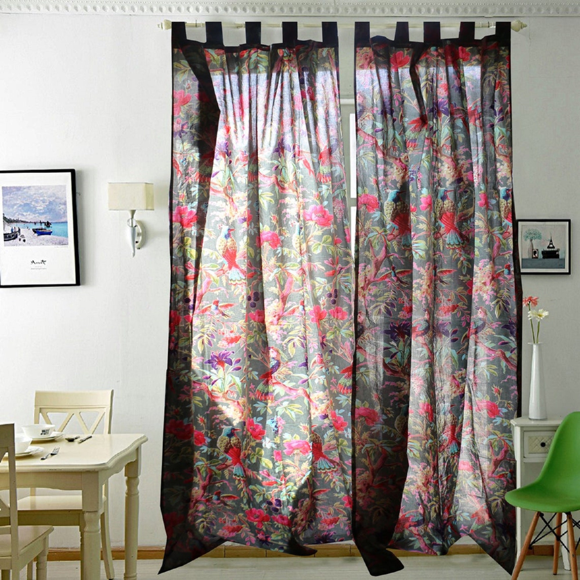 Cotton Bohemian Curtains Indian cotton curtain Hippie curtain Etsy