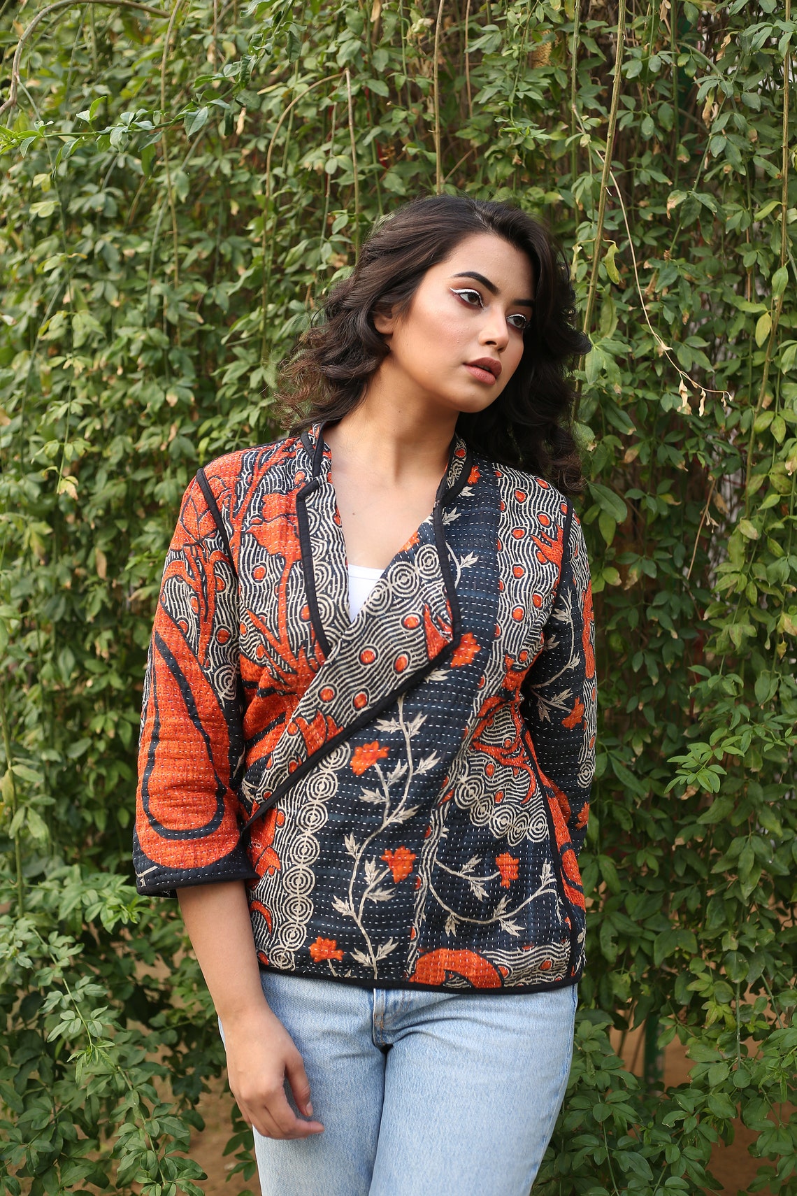 Indian Kantha Jacket Cotton Quilted Coat Patch Work Boho Etsy UK