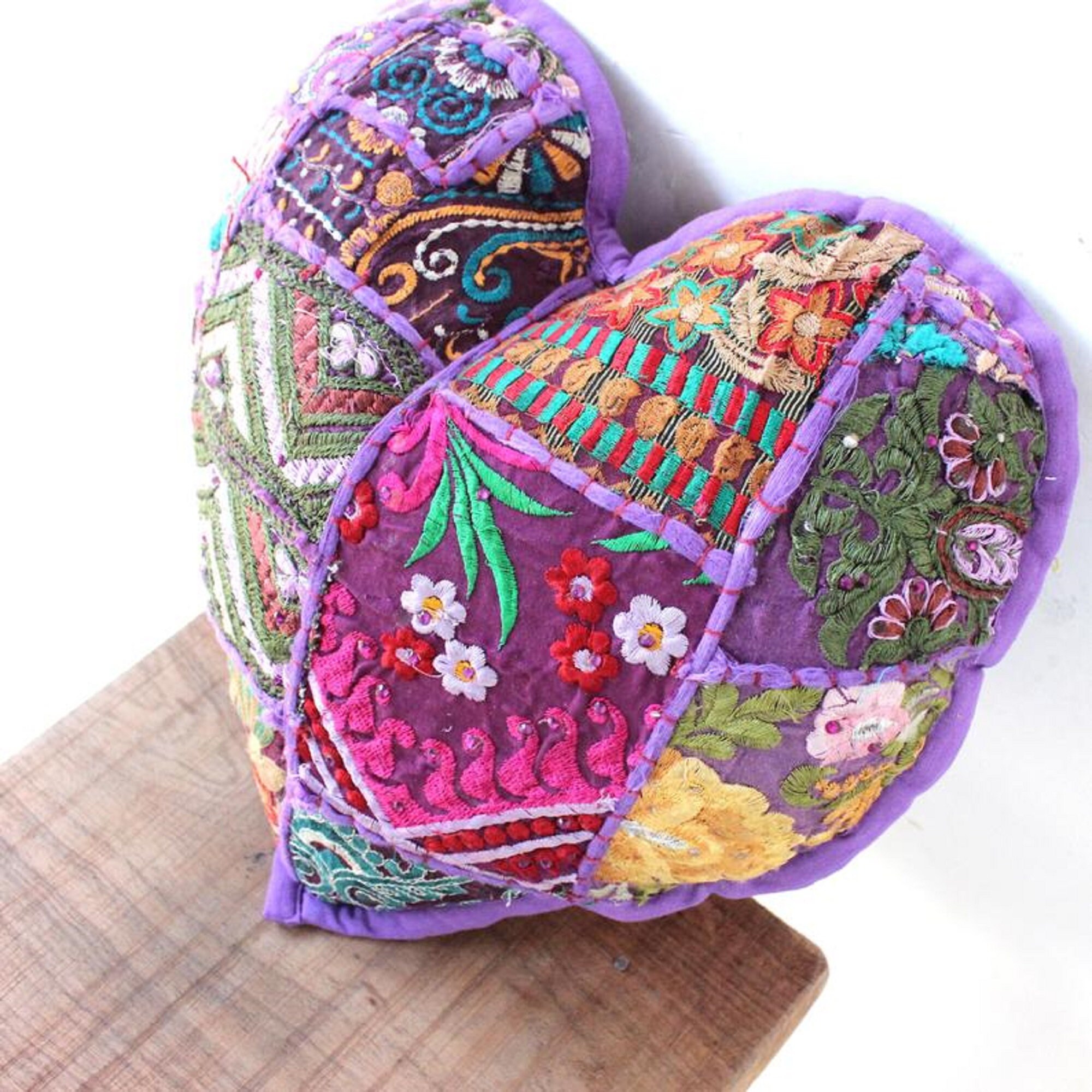 Purple Heart Pillow Cover Mother Day Gift Heart Cushion Etsy UK