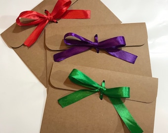 Gift Voucher Envelope with Ribbon: Money gift card Wallet