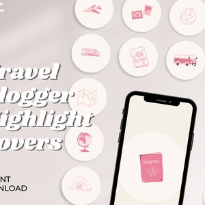 Instagram hoogtepuntcovers voor reisblogger | Markeer omslag | Instagram | Reisblogger | Roze
