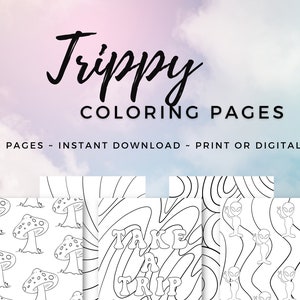 Trippy Coloring Pages - Spiritual Printable -Adult Coloring Pages- Psychedelic Coloring Pages- Esoteric Coloring- Instant Download -Mushroom