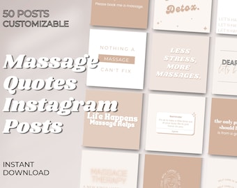 Massage Therapy Quotes Instagram Template | Canva Editable Template | Instagram Template | Customizable | Massage Quotes | Spa