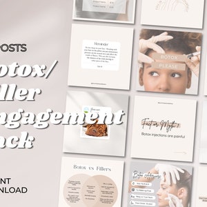 INDIVIDUALISIERUNG *-Botox Fillers Instagram Template Bundle | Canva Bearbeitbare Vorlage | Instagram Vorlage | Medspa