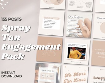 Pack de modèles Instagram Spray Tan | Modèle modifiable Canva | Modèle Instagram | Spa médical | Pack de fiançailles Spray Tan | Citations de bronzage par pulvérisation