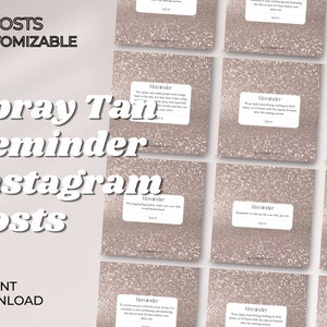 Spray Tan Reminder Instagram Template | Canva Editable Template | Instagram Template | Medspa | Tanning Salon | Spray tan posts