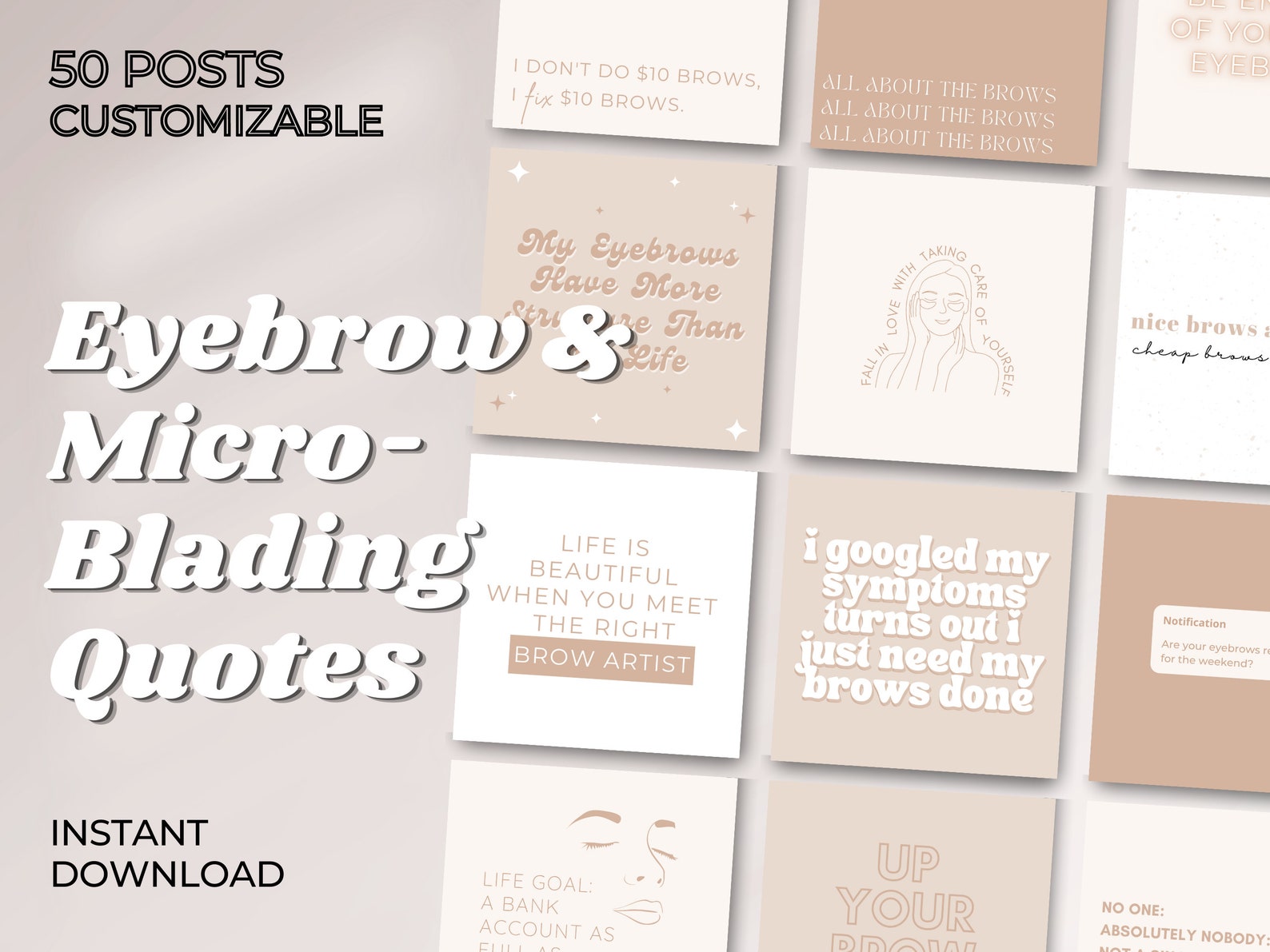 Eyebrow Microblading Quotes Instagram Template | Canva Editable ...