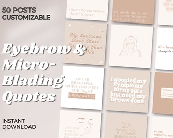 Eyebrow Microblading Quotes Instagram Template | Canva Editable Template | Instagram Template | Customizable | Spa | Eyebrow Artist Insta