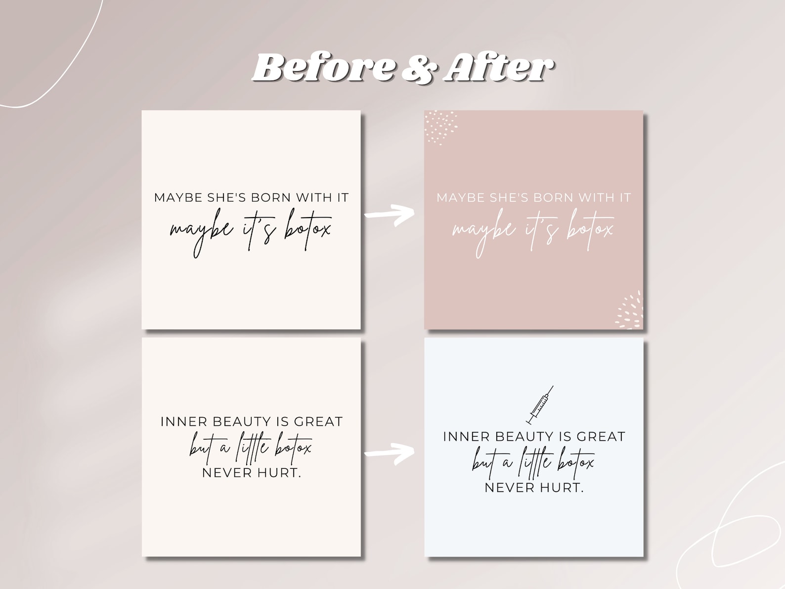 Botox Fillers Quotes Instagram Template Canva Editable - Etsy