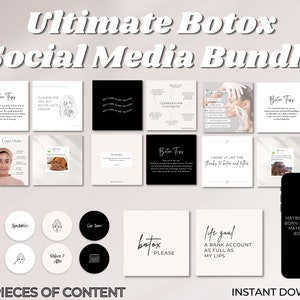Botox Fillers Instagram Template Ultimatives Bundle | Canva Bearbeitbare Vorlage | Instagram Vorlage | Medspa | Botox Filler Zitate Highlights