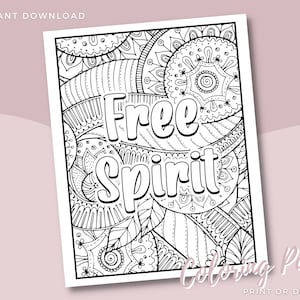 Free Spirit Spiritual Coloring Pages - Witchy Printable -Adult Coloring Pages - Esoteric Coloring- Instant Download- Energy Work