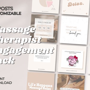 Massage Therapist Instagram Template Bundle | Canva Editable Template | Instagram Template | Medspa | Massage Quotes | Spa Templates