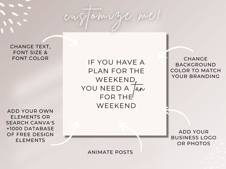 Spray Tan Quotes Instagram Template Canva Editable Template Instagram Template Spray Tan Social