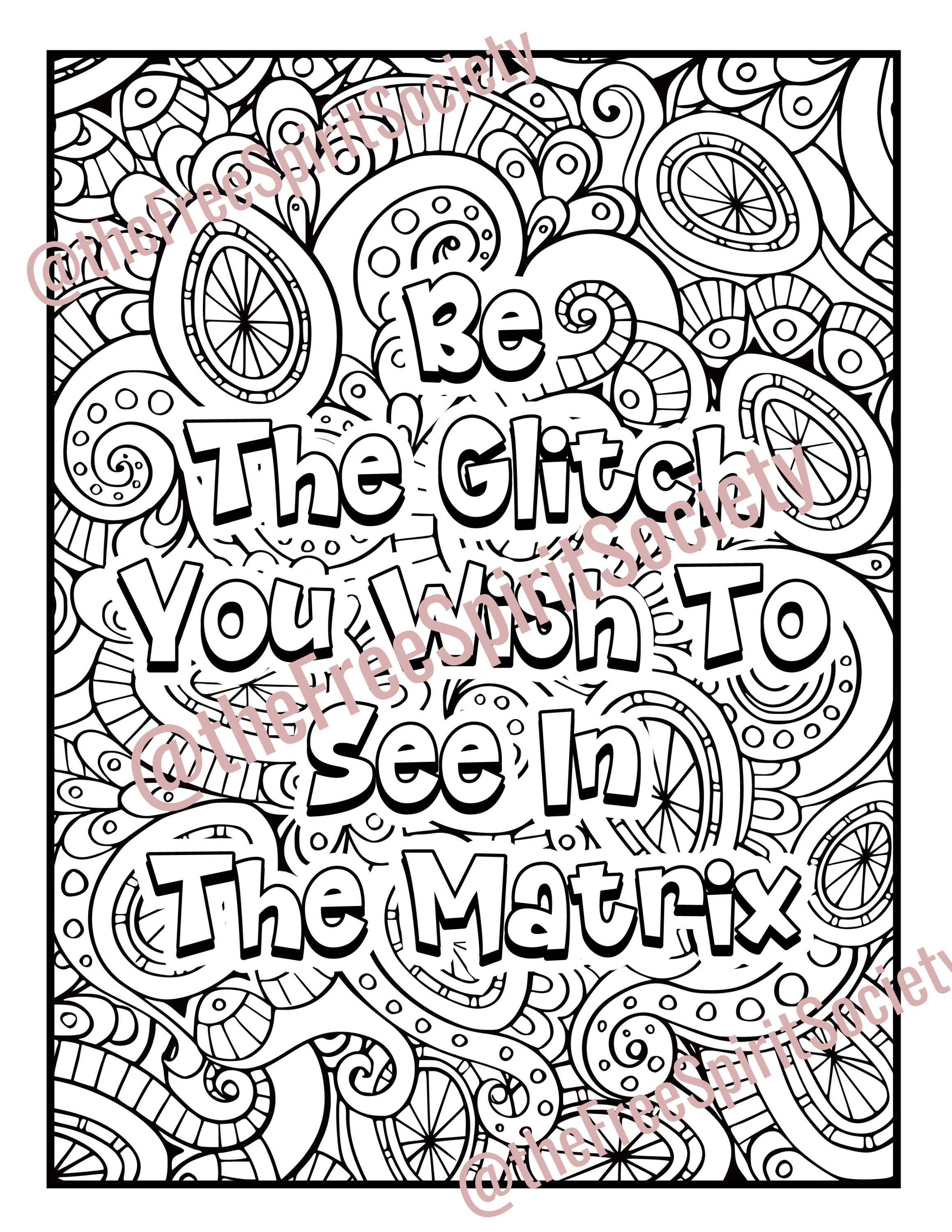 be the glitch matrix spiritual coloring pages - witchy printable