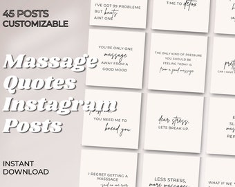 Massage Therapy Quotes Instagram Template | Canva Editable Template | Instagram Template | Medspa | Spa Quotes | Massage Therapist