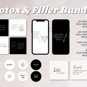 Botox Fillers Instagram Template Bundle | Canva Bearbeitbare Vorlage | Instagram Vorlage | Medspa | Botox Filler Zitate Highlights