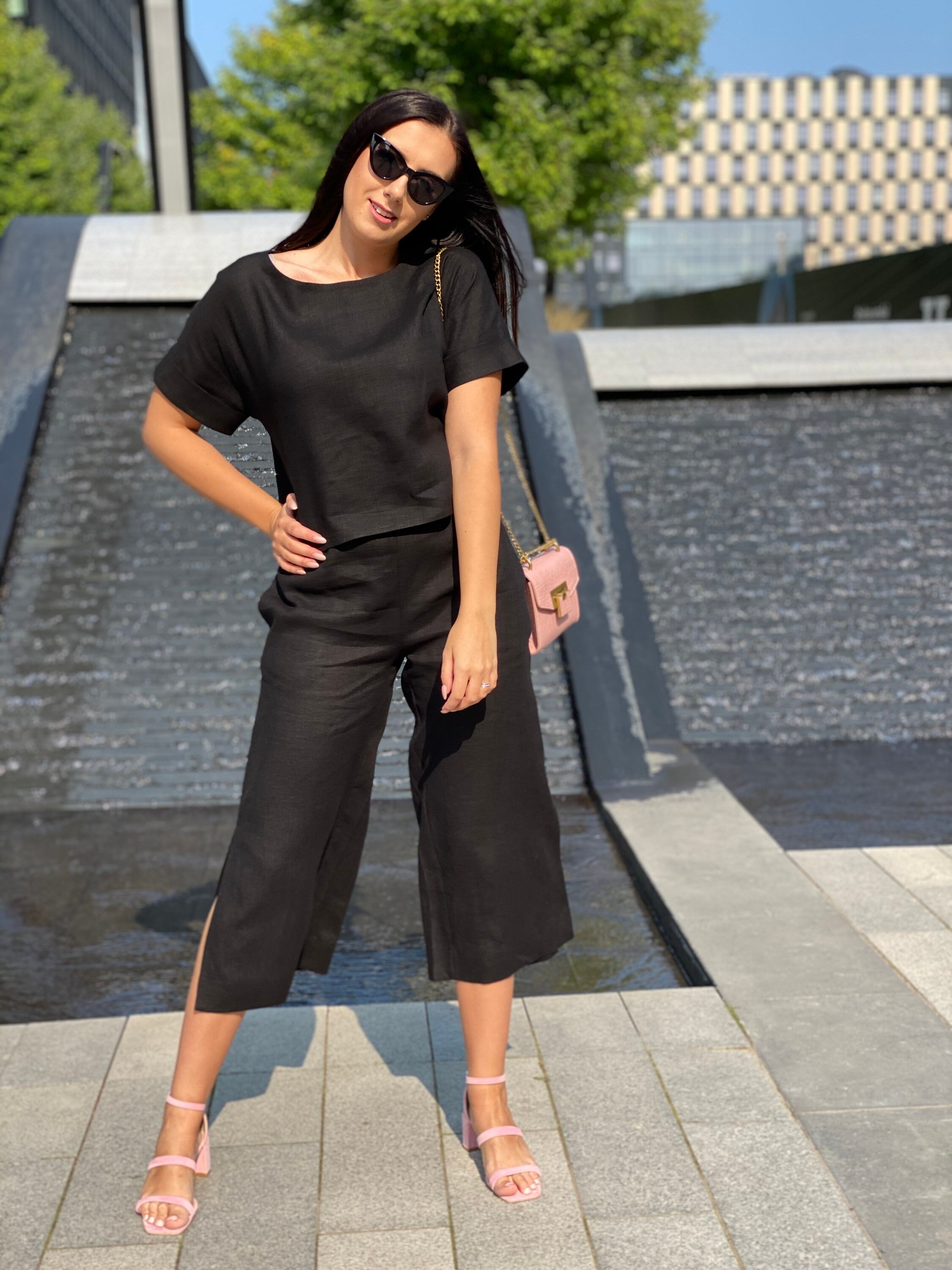 Linen Two-piece Clothing Included Pants 